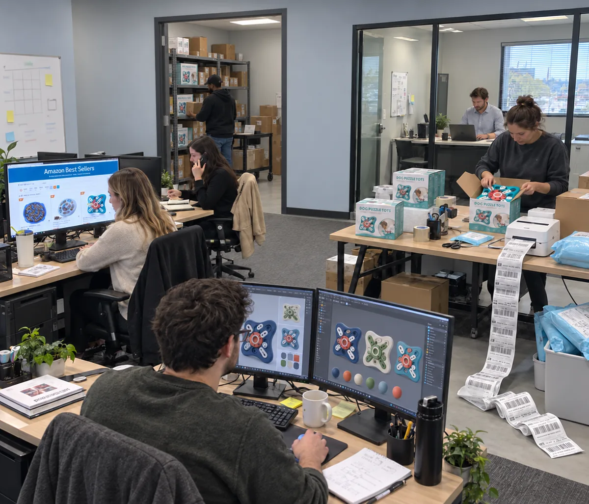 Product team preparing specifications and presentation for a market launch